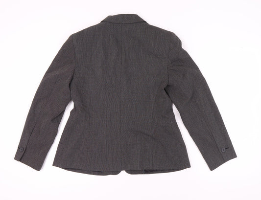 Marks and Spencer Women's Black Blazer, Size 14, Herringbone