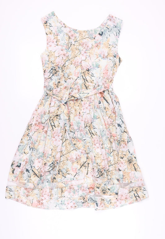 Dorothy Perkins Women's Multicoloured Floral A-Line Dress Size 12