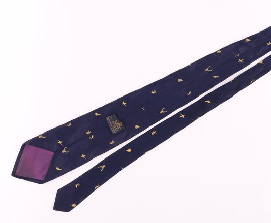 Terylene Men's Blue Animal Print Vintage Tie