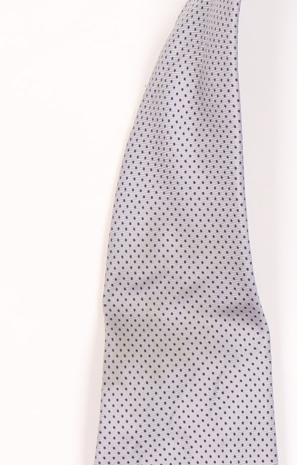 Mens Frangi Grey Polka Dot 100% Silk Tie