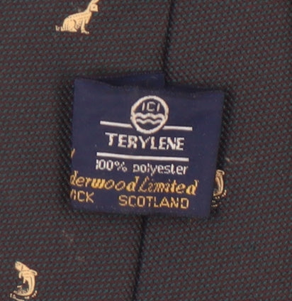 Men's Black Animal Print Polyester Tie