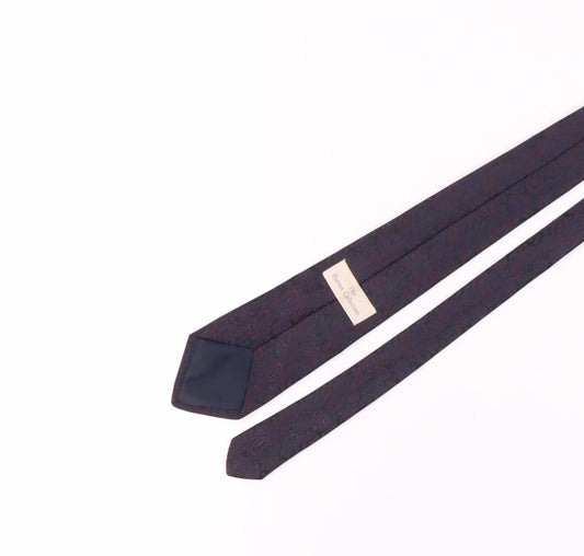 The Burton Collection Men's Black Paisley Tie