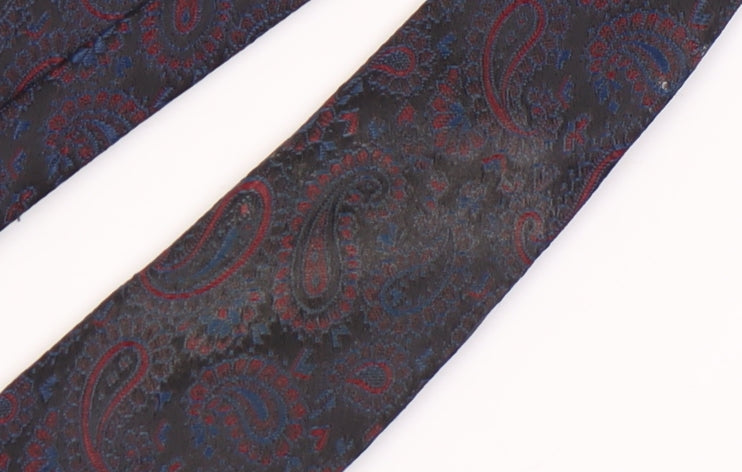The Burton Collection Men's Black Paisley Tie