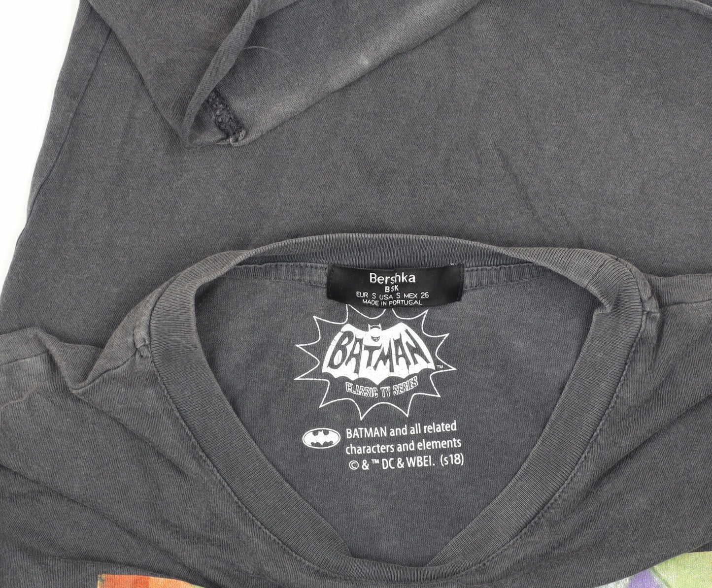 Unisex Adults UK Size S Bershka Black Basic T-Shirt