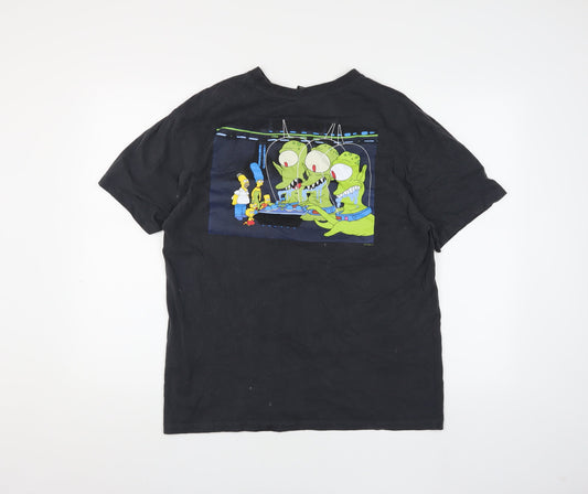 The Simpsons Black Men's M T-Shirt Crew Neck Graphic