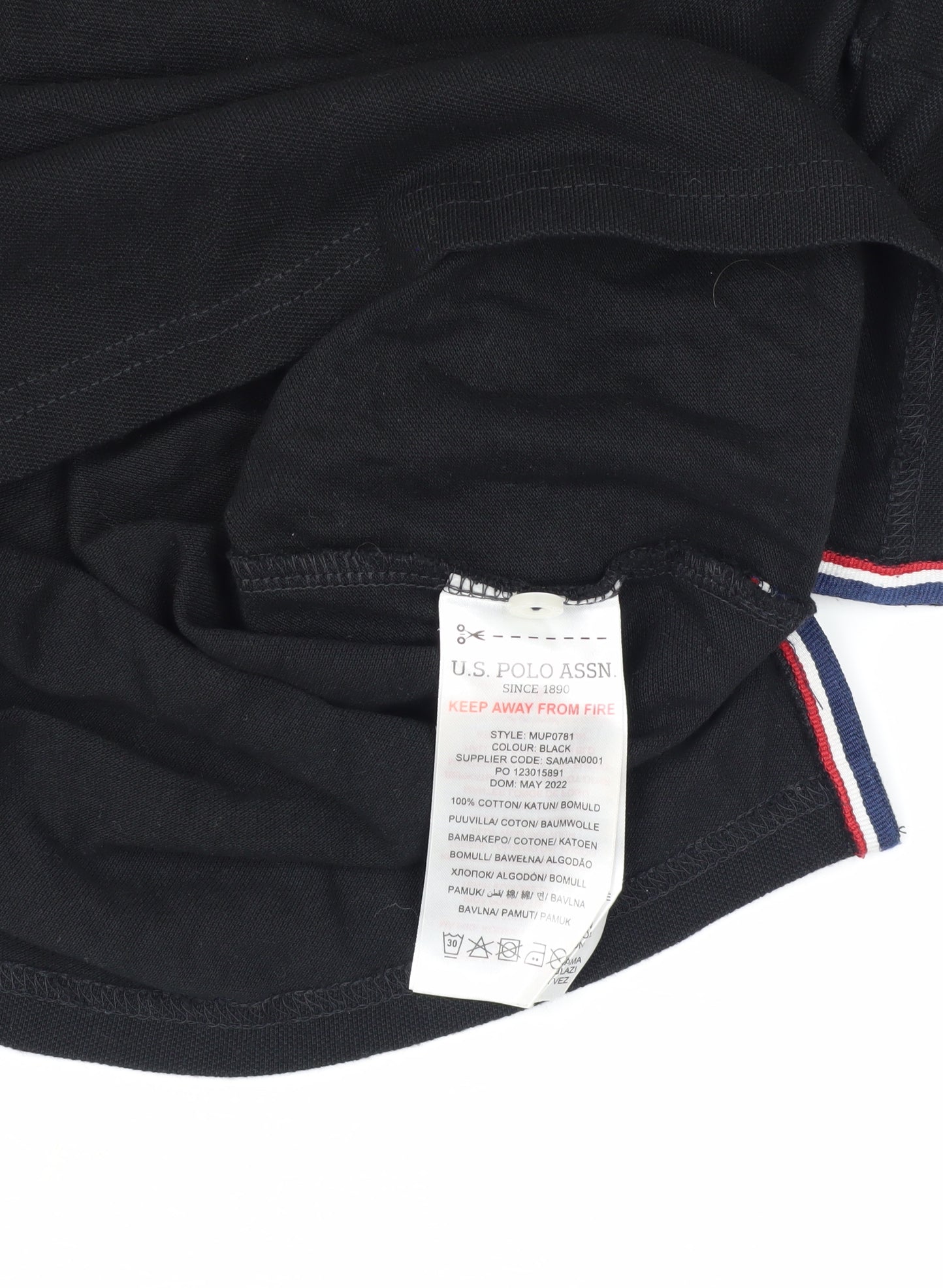 U.S. Polo Assn. Men's Black Polo Shirt Size S