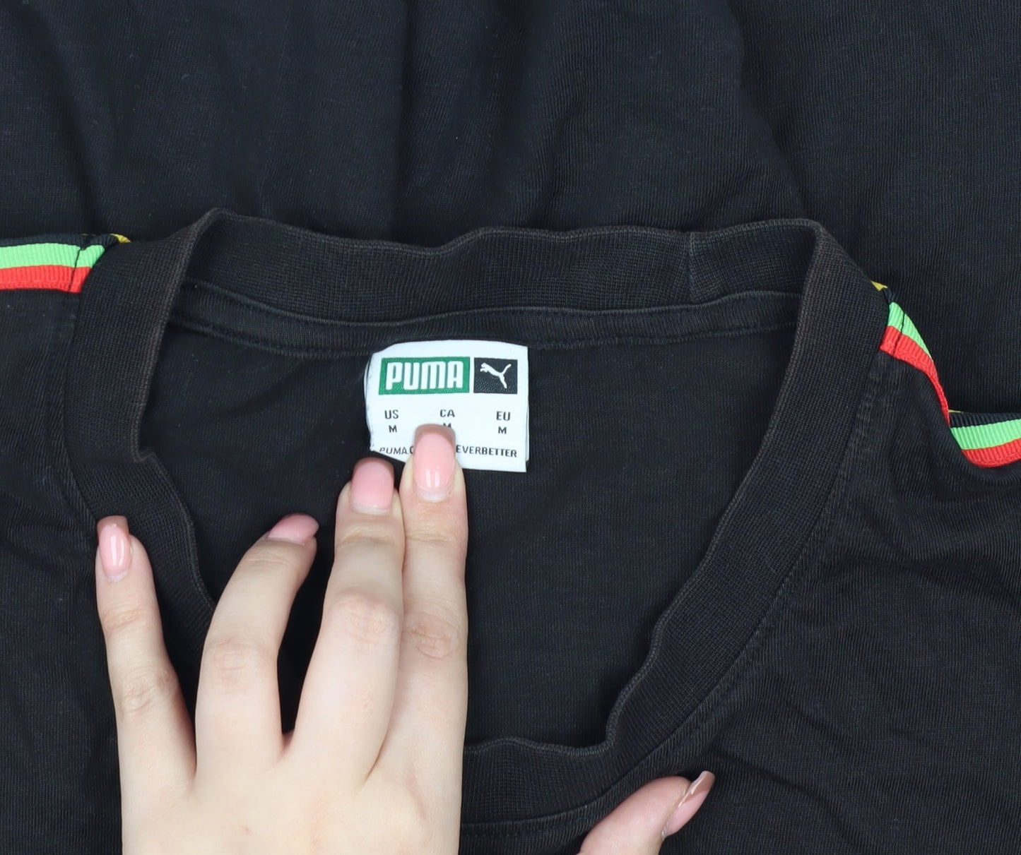 Puma Men’s Black T-Shirt, Medium, Crew Neck