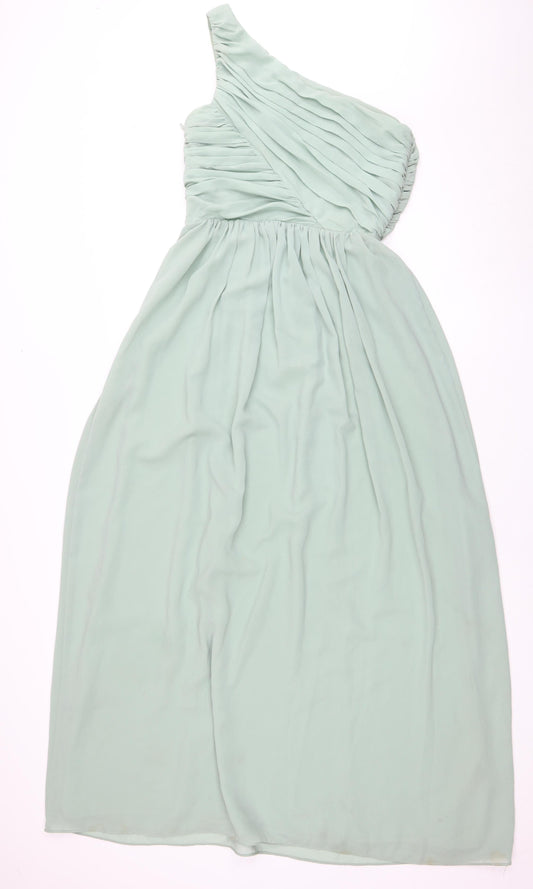 H&M Women's Green Asymmetric Midi Dress Size 8