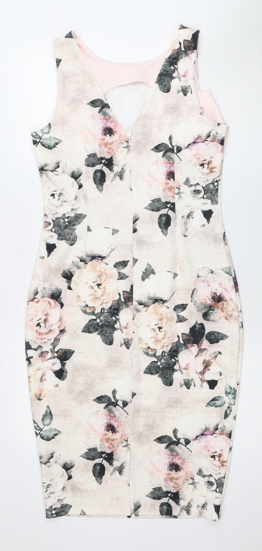 Next Women's Multicoloured Floral Sheath Dress - UK 12
