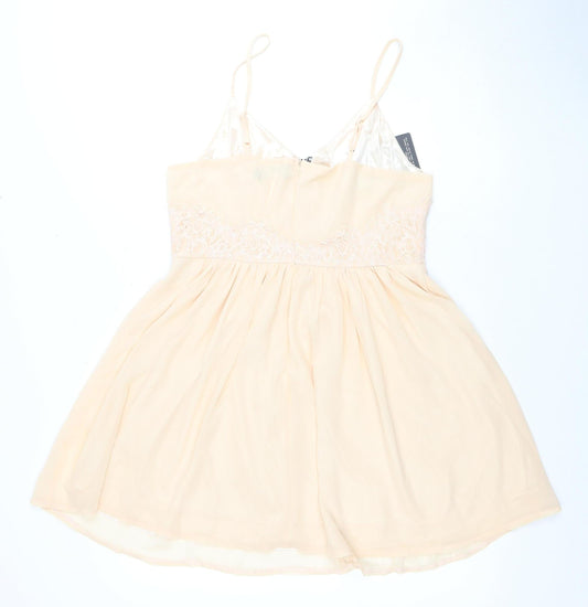 Missguided Women's Beige A-Line Dress Size 14