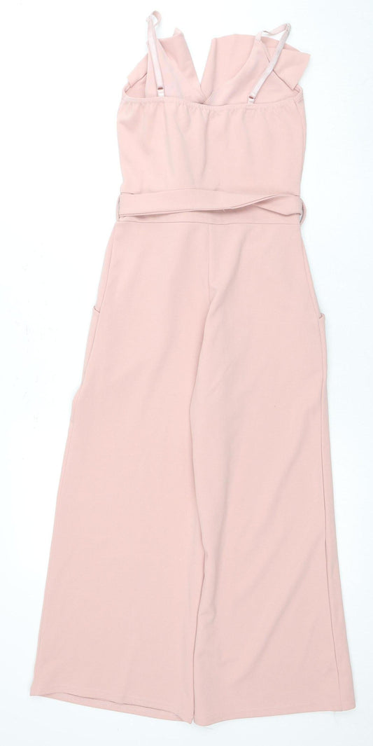 Quiz Women's Pink Sleeveless Jumpsuit Size 8, Belted