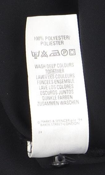 Womens UK Size 14 Marks and Spencer Black Button-Up