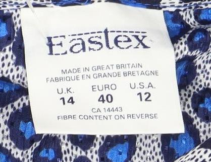Womens UK Size 14 Eastex Blue Blouse