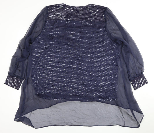Womens UK Size 16 Kaliko Blue Blouse