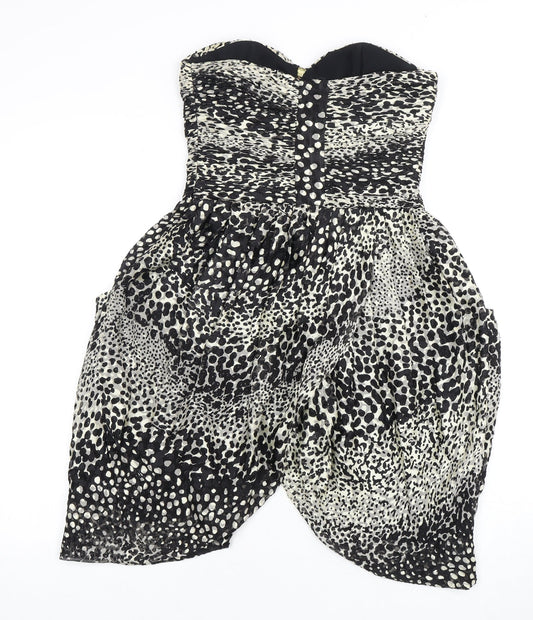 Whistles Women’s Black Animal Print Strapless Dress