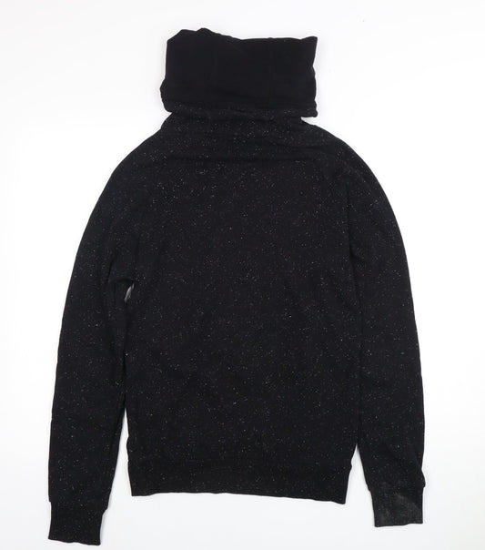 H&M Women's Black High Neck Sweatshirt, Size 12