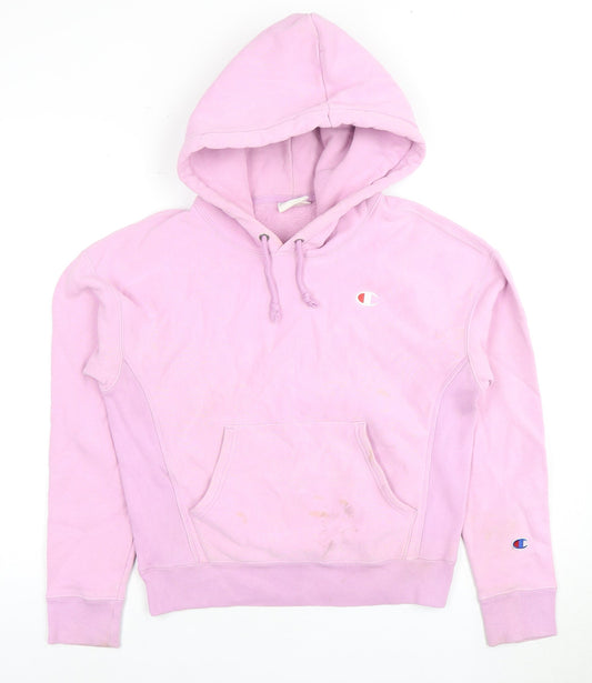 Womens UK Size S Champion Pink Pullover Hoodie
