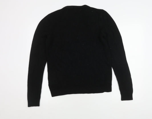 Jack & Jones Black Crew Neck Pullover, M, Men's Casual Jumper