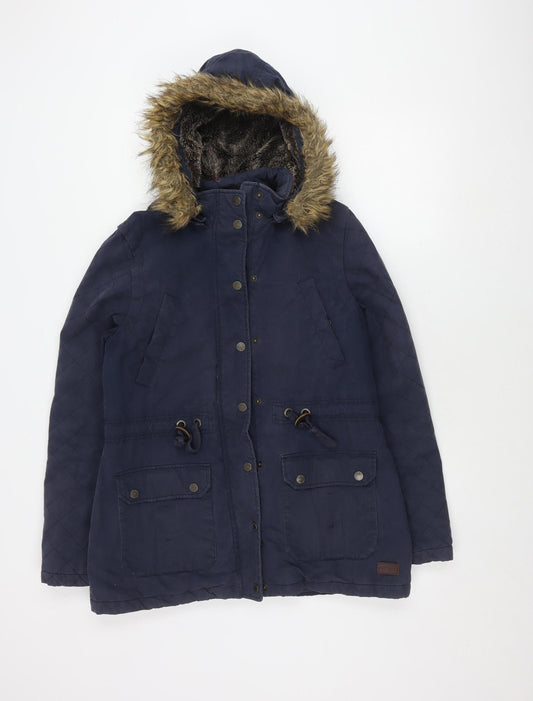 Womens UK Size 12 FatFace Blue Parka Coat