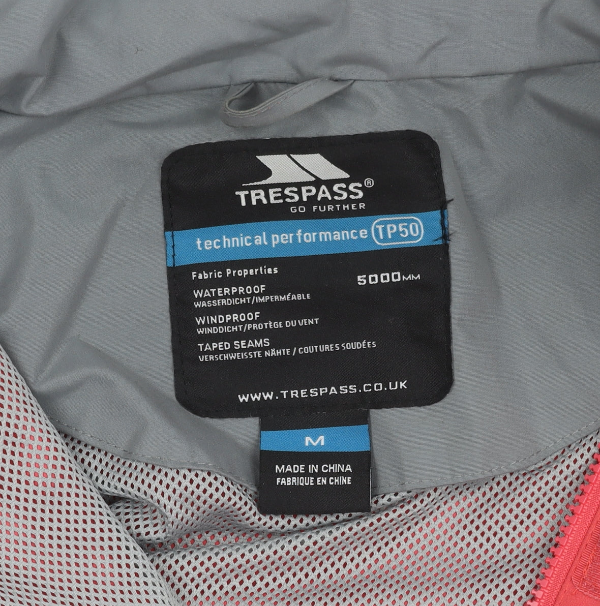 Womens UK Size M Trespass Red Rain Coat