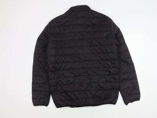 Mens UK Size L JACK & JONES Black Puffer Jacket