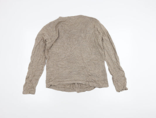 Honor Millburn Women's Beige Cardigan S Round Neck