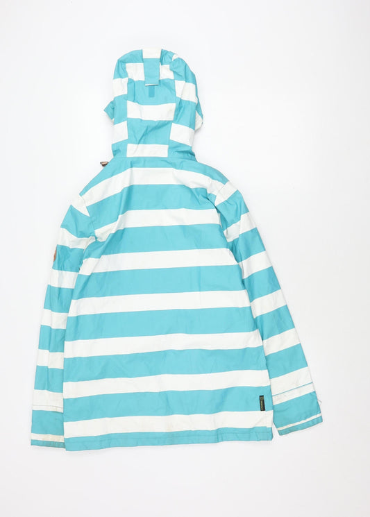 Gelert Women's Blue Striped Rain Jacket Size 10