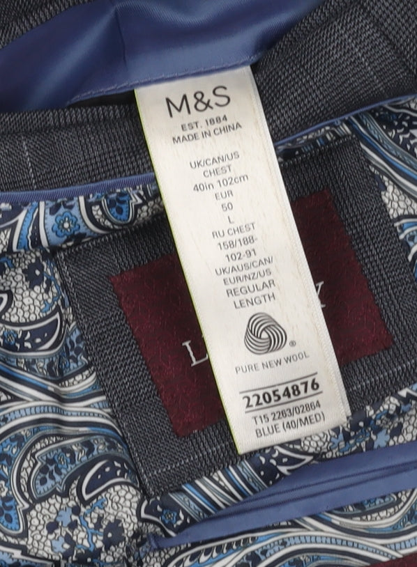 Mens UK Size 40 Marks and Spencer Regular Blue Suit Jacket