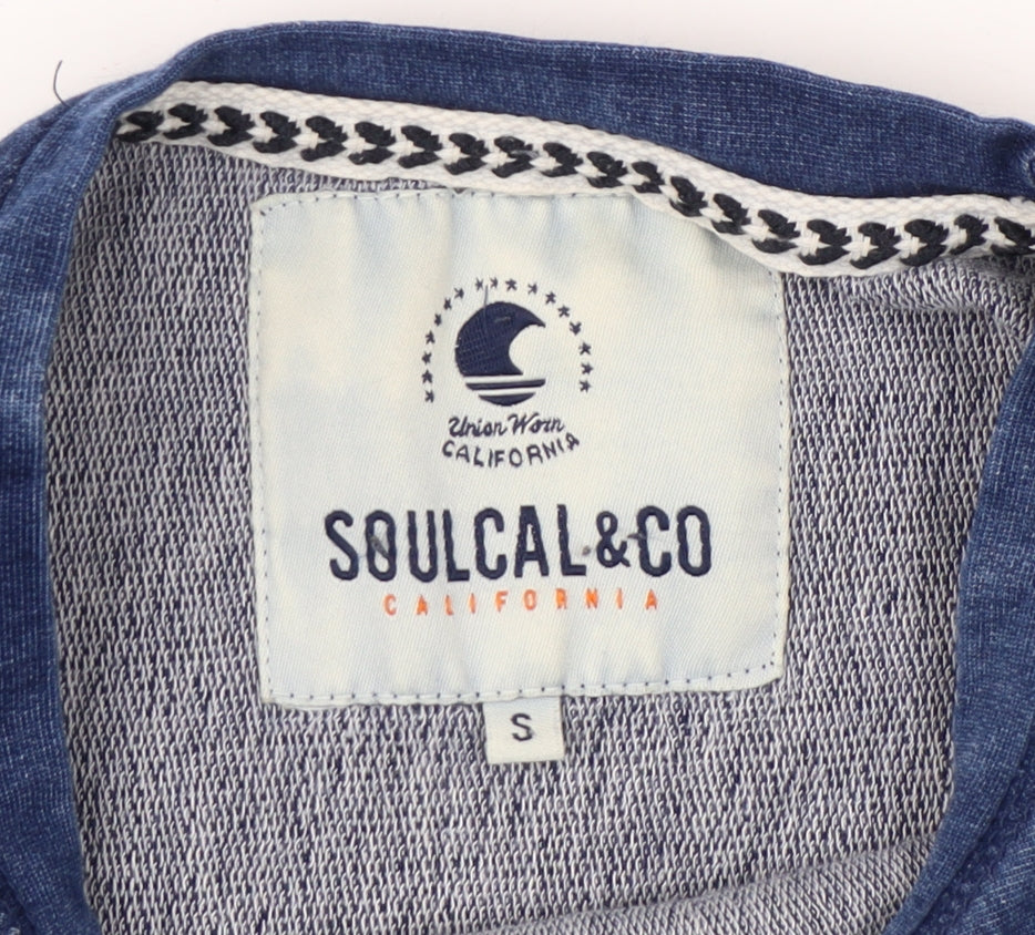 Mens UK Size S SoulCal Blue Pullover Sweatshirt