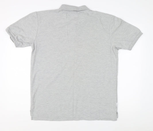 Slazenger Men's Grey Short Sleeve Polo Shirt L
