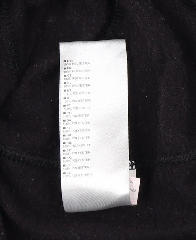 Brand and care label for Trespass unisex black xs long sleeve active top