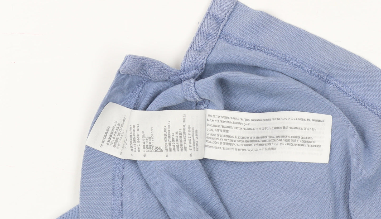 Abercrombie & Fitch Men's Blue Polo Shirt Size S