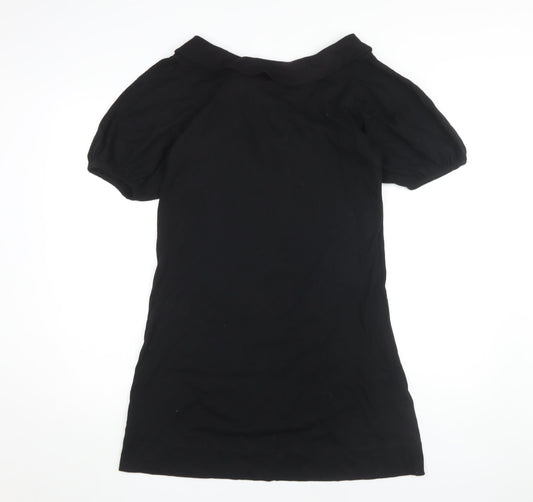 Zara Women Black T-Shirt Dress Size M Short Sleeve