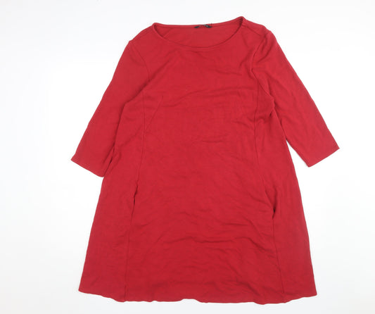 Additional front view of Roman Women's Red Dress, size 14, Round Neck