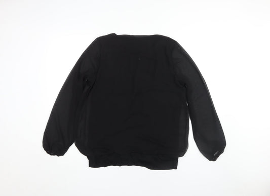 Womens UK Size 12 Roman Black Blouse