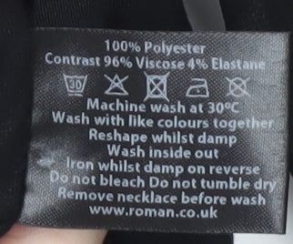 Womens UK Size 12 Roman Black Blouse