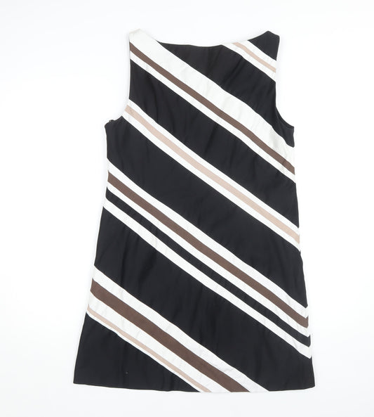 Coast Women's Black Striped Shift Dress, Size 14