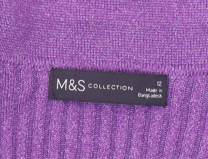 Womens UK Size 12 Marks and Spencer Purple Pullover Jumper