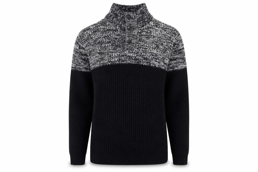 Mens UK Size M M&Co Black Henley Jumper