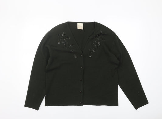 Eastex Women's Green V-Neck Cardigan L