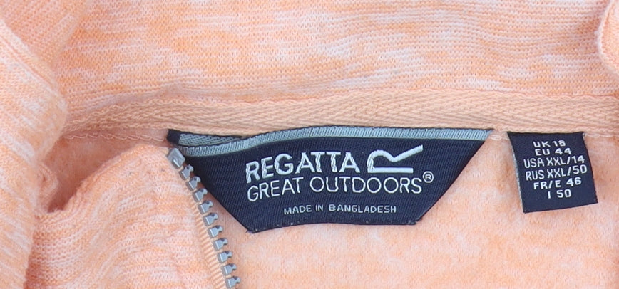 Regatta Orange Full Zip Sweatshirt Women Size 18