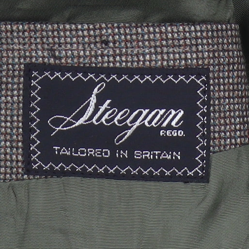 Steegan Men's Brown Check Wool Blazer 42R Regular Fit