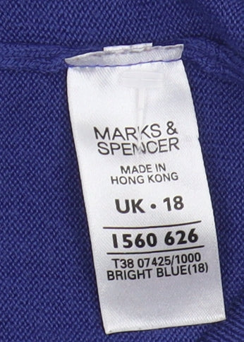 Womens UK Size 18 Marks and Spencer Blue Pullover Jumper