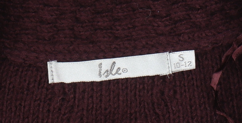 Womens UK Size S Isle Red Cardigan Jumper