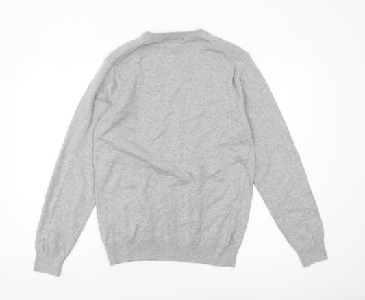 Marks and Spencer Men's Grey V-Neck Pullover Jumper S