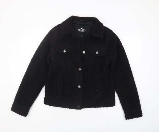 Womens UK Size S Hollister Black Basic Jacket