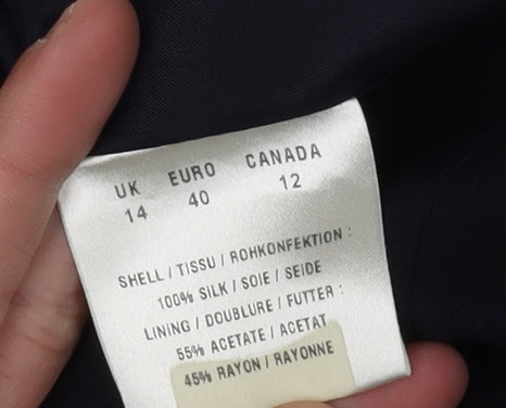 Windsmoor Women's Blue Silk Suit Jacket Size 14