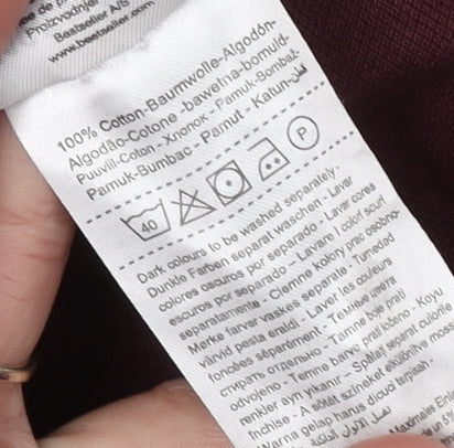 Jack & Jones Men's Red Polo Shirt Size S Short Sleeve