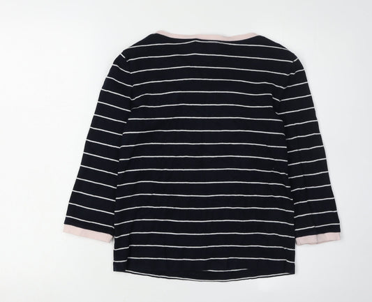 Lauren Ralph Lauren Women's Black Petite Striped Jumper