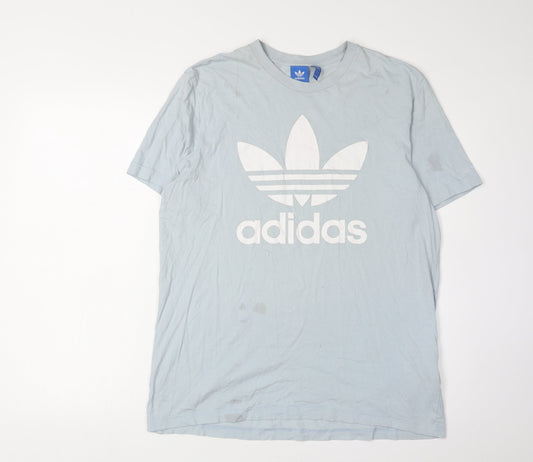 Additional front view of Adidas Men's Blue T-Shirt, size L, with Logo